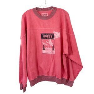 Vintage Guess Aviation Graphic Sweatshirt Crewneck Pullover 90s - Size Medium